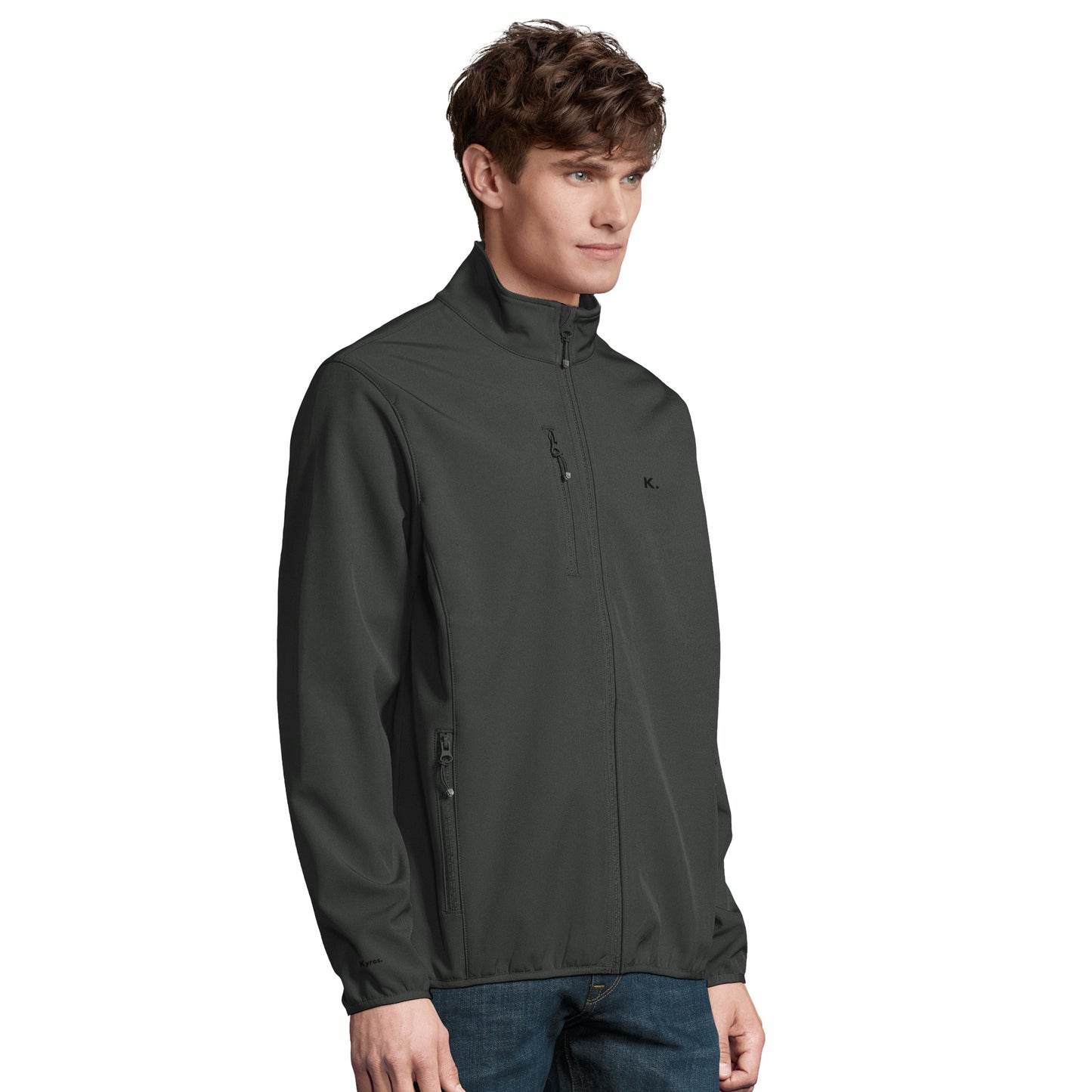 Heren Softshell Kyros Zip-jack met gerecycled polyester