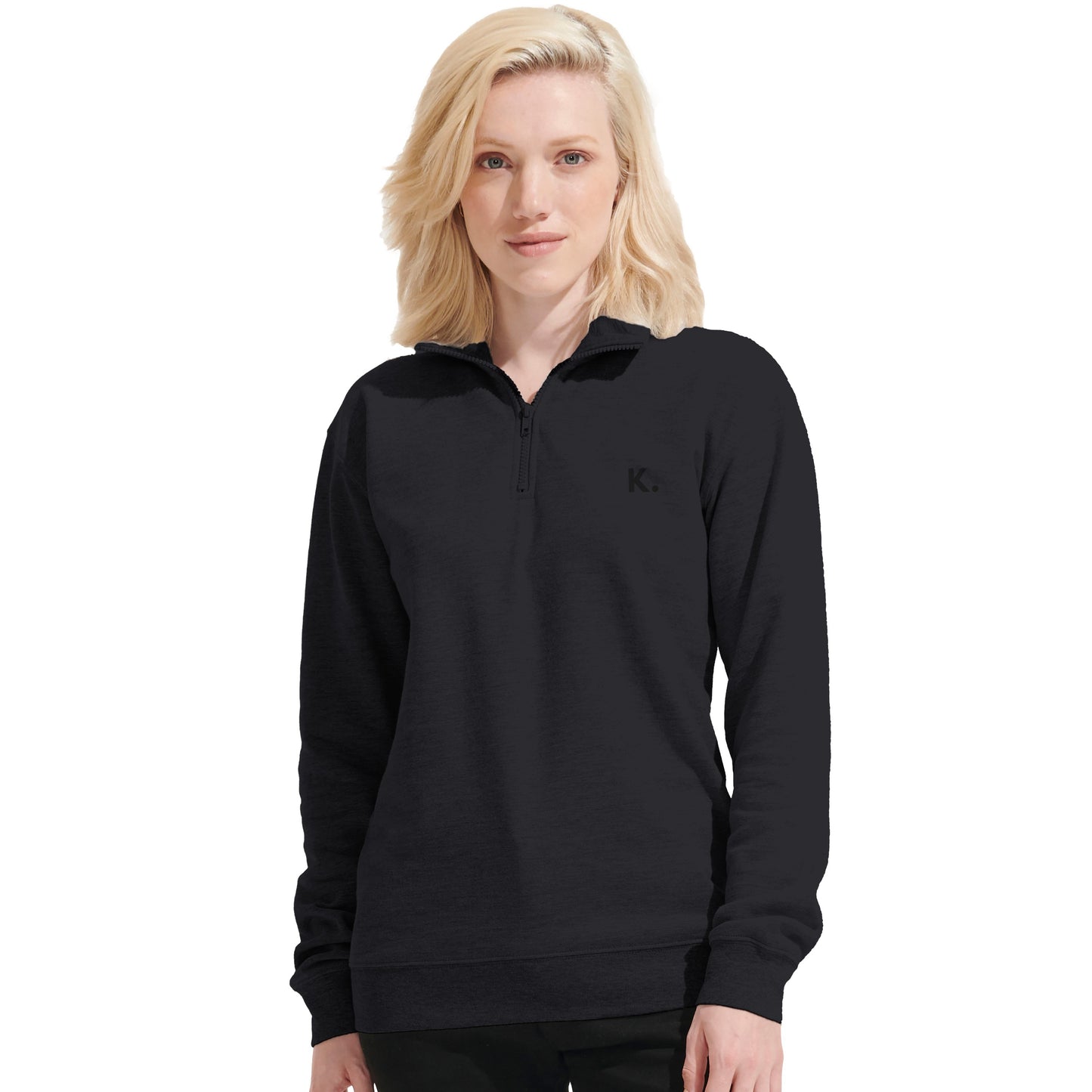 Unisex Kyros sweatshirt met 1/4 rits van gerecyclede mix